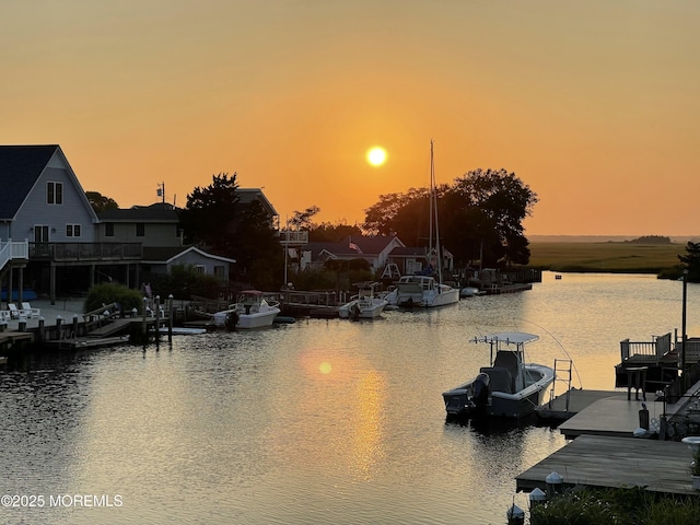 water view with a boat dock