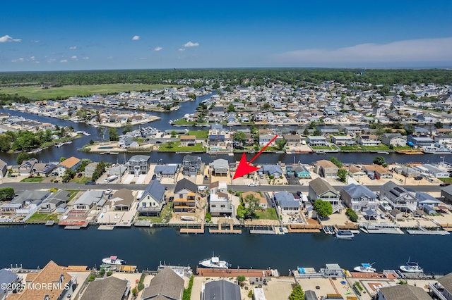 35 W Mohawk Dr, Little Egg Harbor, NJ 08087 - aerial view of property and surrounding area featuring nearby suburban area and a nearby body of water