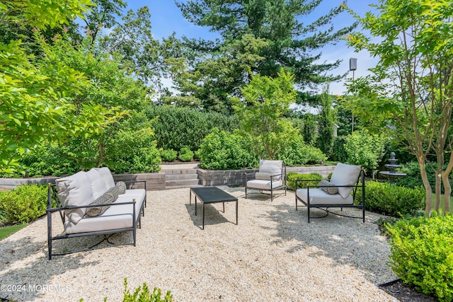 view of patio featuring an outdoor hangout area