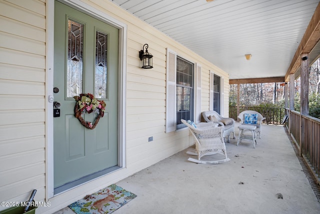 view of patio with covered porch