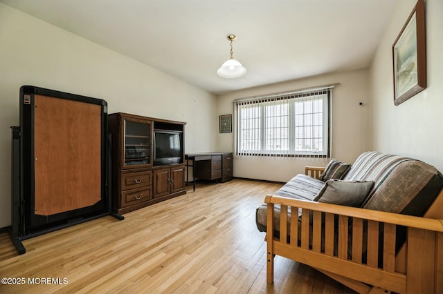 sitting room featuring light wood-style floors