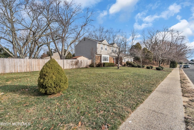 view of yard with fence