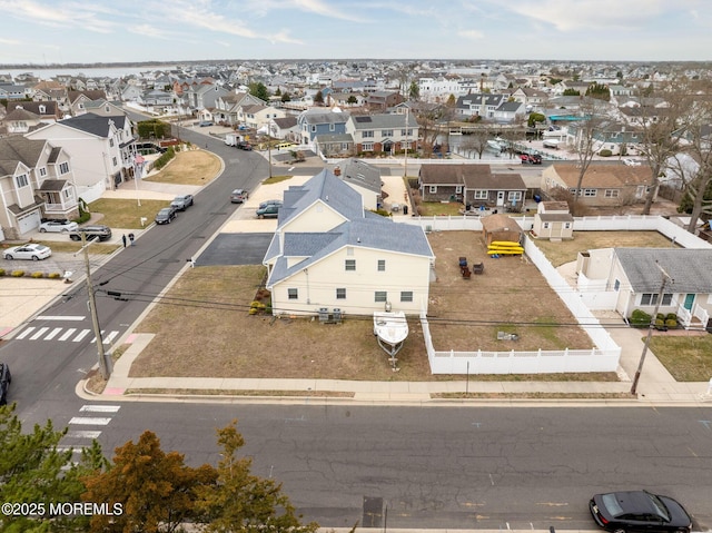 aerial view with a residential view