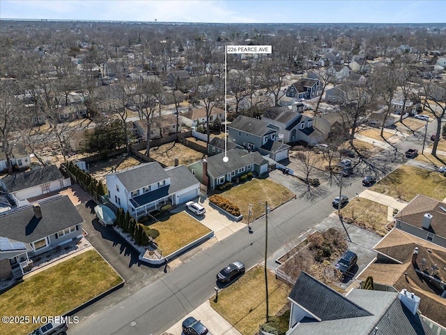 aerial view with a residential view