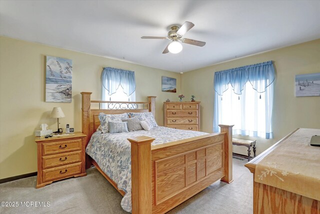 1500 First Ave, Toms River, NJ 08757 - bedroom featuring light carpet, a ceiling fan, and baseboards