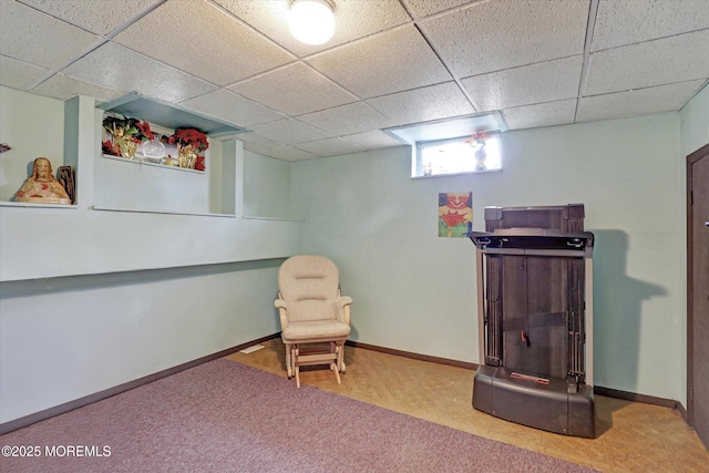 1500 First Ave, Toms River, NJ 08757 - sitting room with tile patterned floors, a paneled ceiling, and baseboards