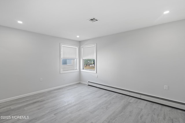 1 Redlands Ct, Toms River, NJ 08757 - empty room featuring visible vents, wood finished floors, recessed lighting, baseboards, and baseboard heating