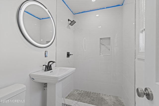 1 Redlands Ct, Toms River, NJ 08757 - full bath with a tile shower, toilet, and a sink