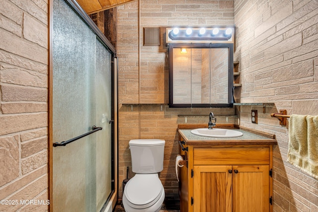 461 Harmony Rd, Jackson, NJ 08527 - bathroom featuring vanity, a stall shower, and toilet