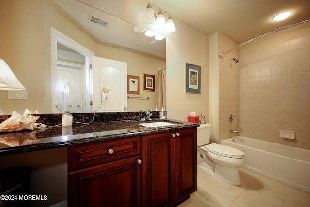 26 Aspen Ln, Tinton Falls, NJ 07724 - full bath featuring visible vents, toilet, shower / bath combo, tile patterned floors, and vanity