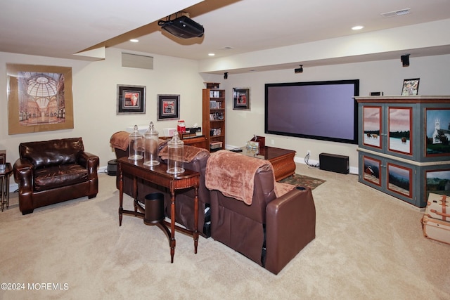 26 Aspen Ln, Tinton Falls, NJ 07724 - cinema with recessed lighting, visible vents, baseboards, and carpet flooring