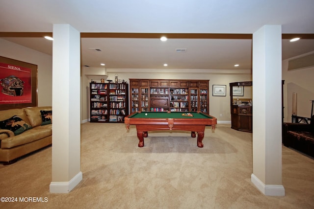 26 Aspen Ln, Tinton Falls, NJ 07724 - game room with recessed lighting, pool table, baseboards, and carpet floors