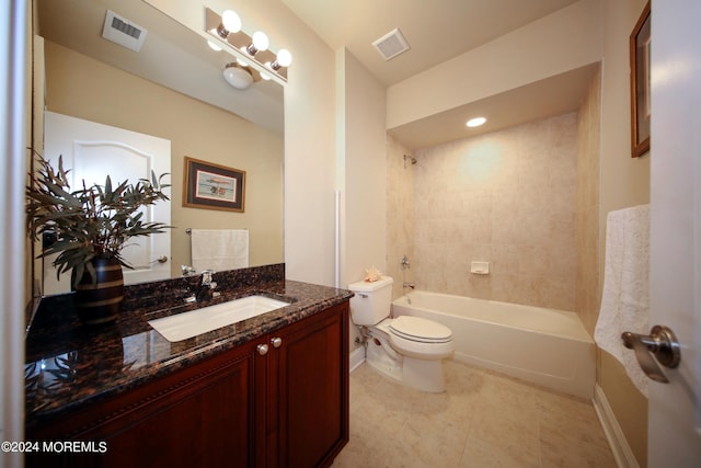 26 Aspen Ln, Tinton Falls, NJ 07724 - bathroom with vanity, toilet, visible vents, and tile patterned flooring
