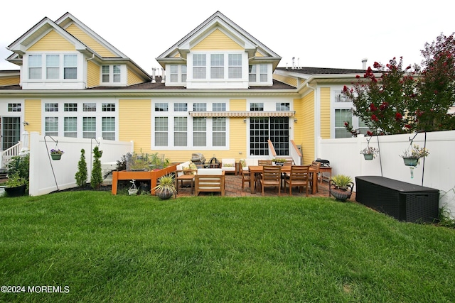 26 Aspen Ln, Tinton Falls, NJ 07724 - back of house with an outdoor living space, a lawn, a patio, and fence