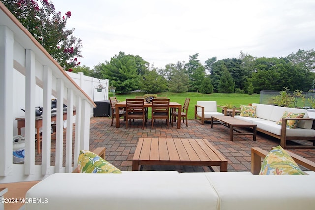 26 Aspen Ln, Tinton Falls, NJ 07724 - view of patio with an outdoor living space and outdoor dining area