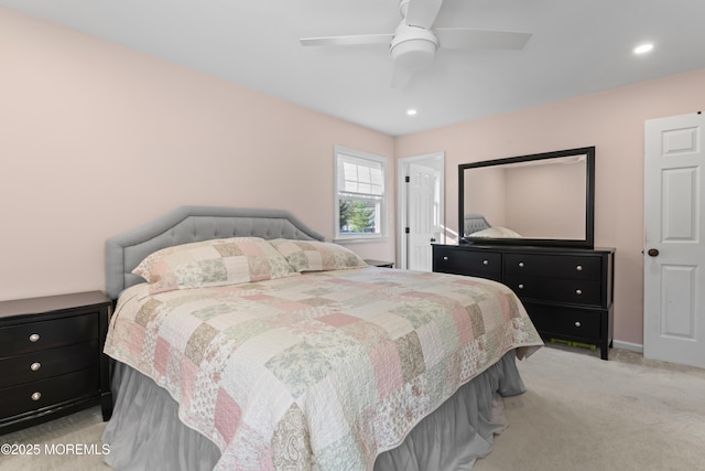 4 Whitman Rd, Morganville, NJ 07751 - bedroom featuring recessed lighting, baseboards, light carpet, and a ceiling fan