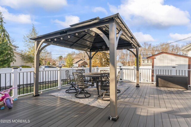 4 Whitman Rd, Morganville, NJ 07751 - deck with a gazebo and outdoor dining space