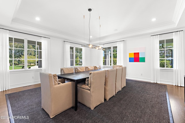 20 Conover Ln, Rumson, NJ 07760 - dining space with ornamental molding, plenty of natural light, and a tray ceiling