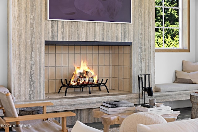 20 Conover Ln, Rumson, NJ 07760 - living area with a lit fireplace