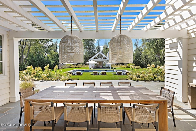 20 Conover Ln, Rumson, NJ 07760 - view of patio / terrace with a pergola and outdoor dining area