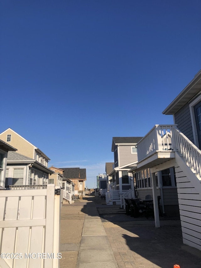 view of road with a residential view