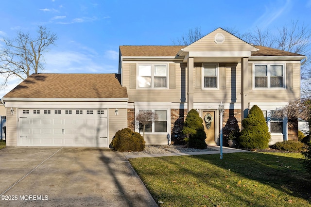 1107 Frontage Rd, Toms River, NJ 08753 - view of front of home with brick siding, driveway, a front yard, and an attached garage