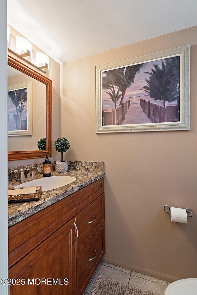 1107 Frontage Rd, Toms River, NJ 08753 - half bath featuring vanity and tile patterned flooring