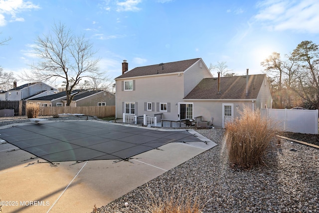 1107 Frontage Rd, Toms River, NJ 08753 - view of pool with a diving board, a fenced in pool, a patio, and fence