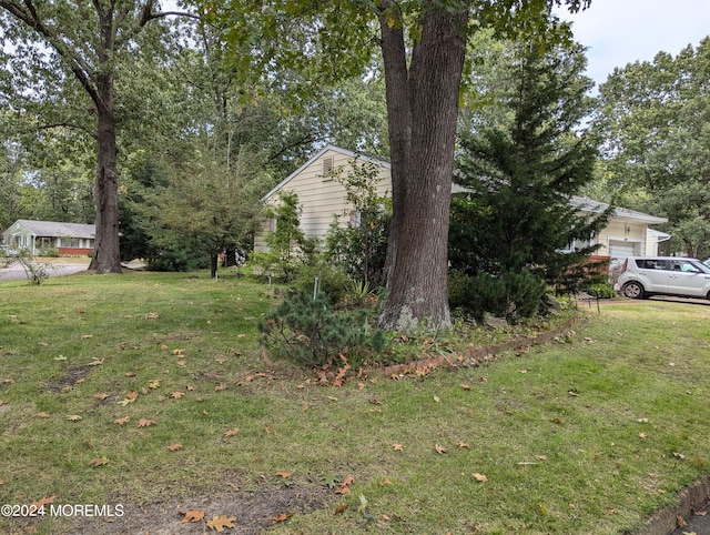 view of yard featuring an attached garage