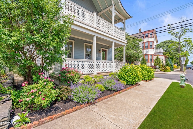 91 Cookman Ave, Ocean Grove, NJ 07756 - doorway to property with a porch and a balcony