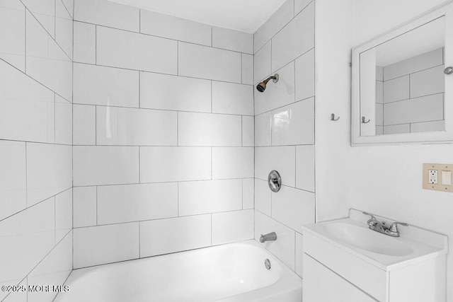 full bathroom with vanity and shower / washtub combination