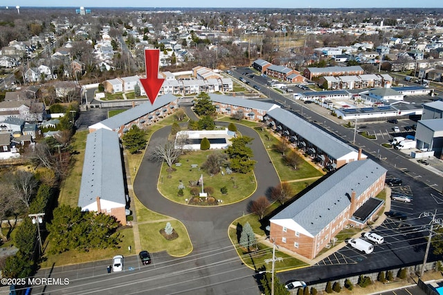 bird's eye view with a residential view