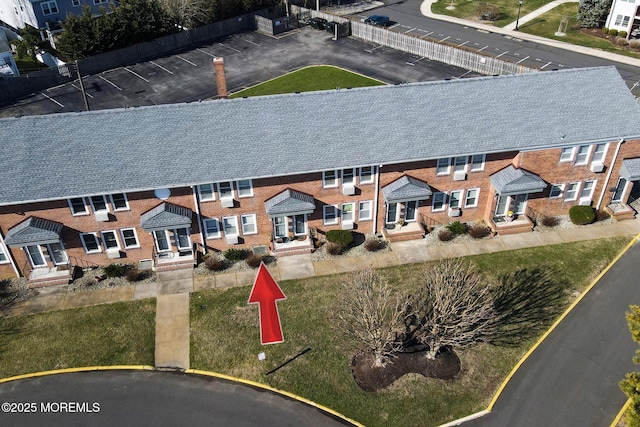 bird's eye view with a residential view