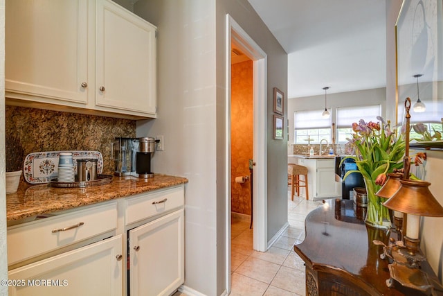 204 Lake Rd, Brick, NJ 08724 - bar with light tile patterned floors, backsplash, and a sink