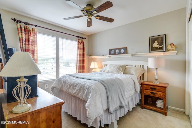 204 Lake Rd, Brick, NJ 08724 - bedroom featuring light carpet, baseboards, and a ceiling fan