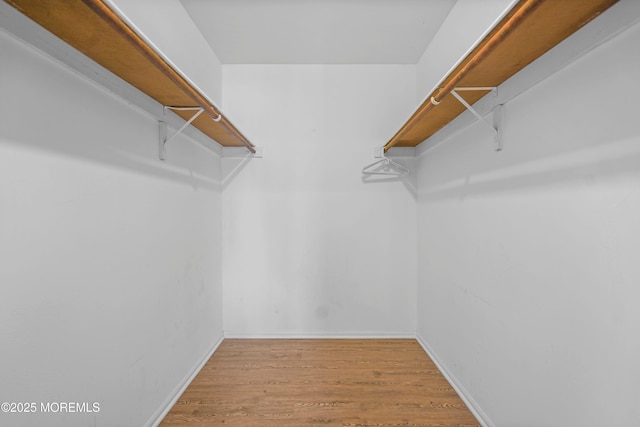 spacious closet with wood finished floors