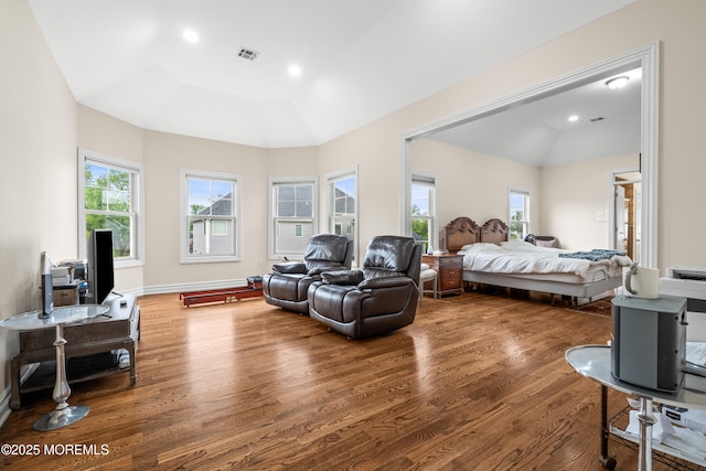 4 Friendship Ln, West Long Branch, NJ 07764 - bedroom featuring vaulted ceiling, wood finished floors, and recessed lighting