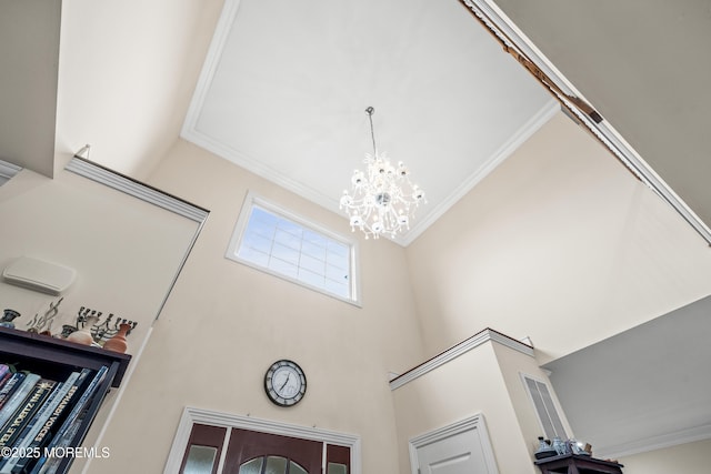 4 Friendship Ln, West Long Branch, NJ 07764 - detailed view of crown molding and a chandelier