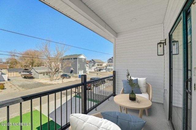 balcony with a residential view