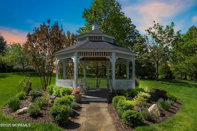 1505 Wishing Well Ln, Manasquan, NJ 08736 - view of property's community featuring a gazebo, a yard, and view of wooded area