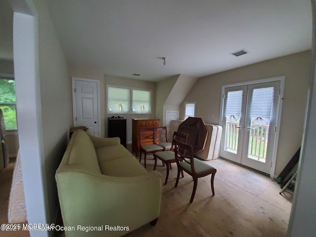 92 Compton St, Belford, NJ 07718 - living room featuring visible vents and french doors