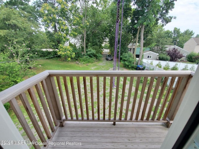 92 Compton St, Belford, NJ 07718 - wooden terrace featuring fence and a yard