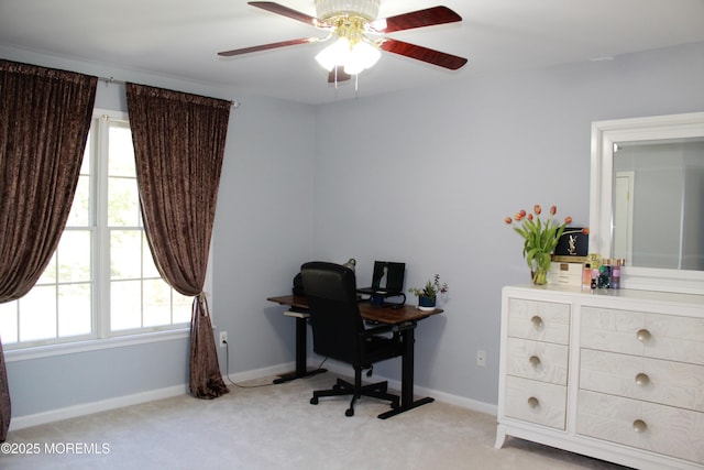 2 Lecarre Dr, Marlboro, NJ 07746 - office featuring light carpet, baseboards, and ceiling fan