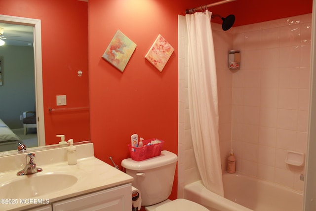 2 Lecarre Dr, Marlboro, NJ 07746 - full bath with toilet, vanity, a ceiling fan, shower / bath combo, and ensuite bath