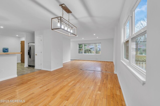 115 Leesville Rd, Jackson, NJ 08527 - unfurnished living room featuring recessed lighting, light wood-style flooring, and baseboards