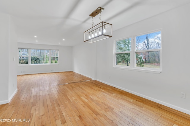 115 Leesville Rd, Jackson, NJ 08527 - unfurnished dining area featuring recessed lighting, light wood-style flooring, baseboards, and visible vents