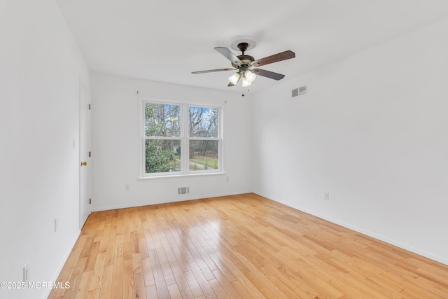 115 Leesville Rd, Jackson, NJ 08527 - empty room with light wood-style flooring, ceiling fan, baseboards, and visible vents