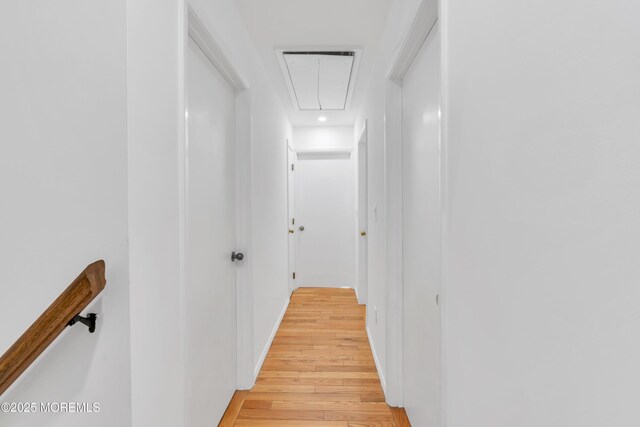 115 Leesville Rd, Jackson, NJ 08527 - hall with light wood-style floors and attic access