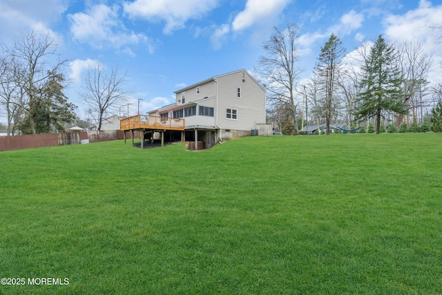 115 Leesville Rd, Jackson, NJ 08527 - view of yard featuring a wooden deck and fence