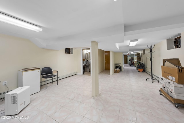 2776 John F Kennedy Blvd, Jersey City, NJ 07306 - finished below grade area with a baseboard heating unit and a baseboard radiator